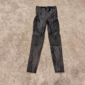 SPANX Shiny Moto Black Leggings S